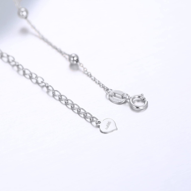 14K White Gold Couple & Grandmother & Mother Single Chain Anklet-1