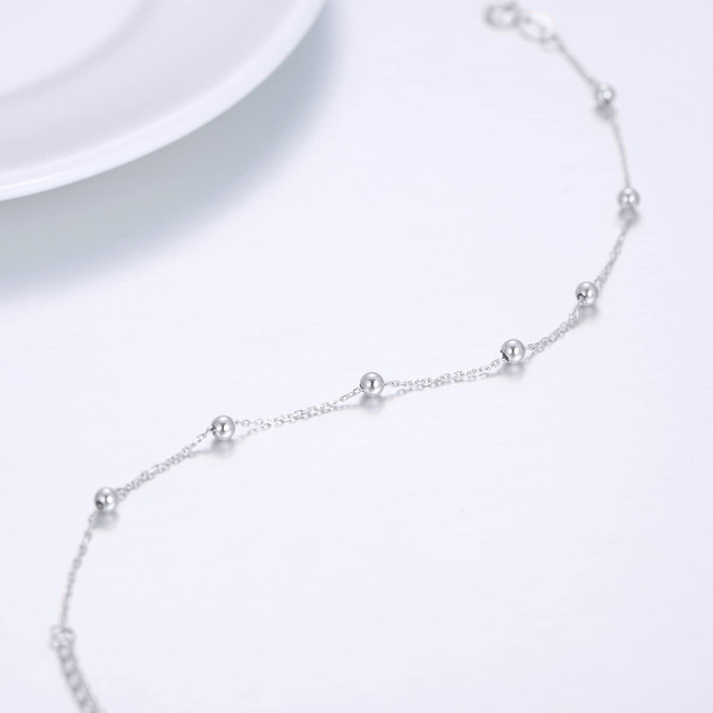 14K White Gold Couple & Grandmother & Mother Single Chain Anklet-2