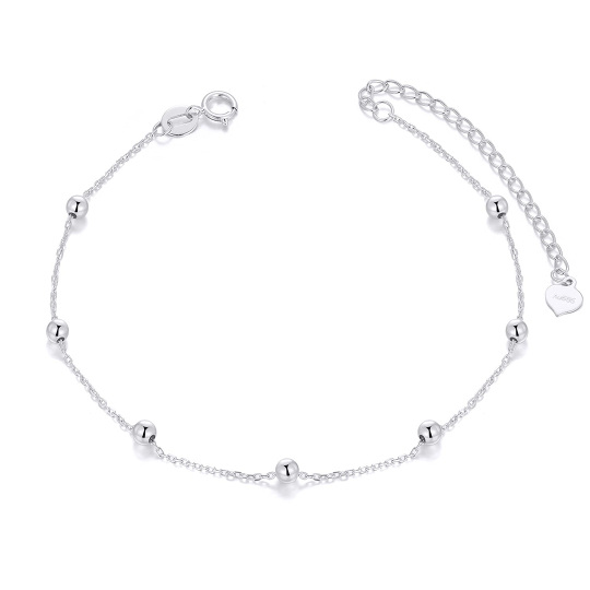 14K White Gold Couple & Grandmother & Mother Single Chain Anklet