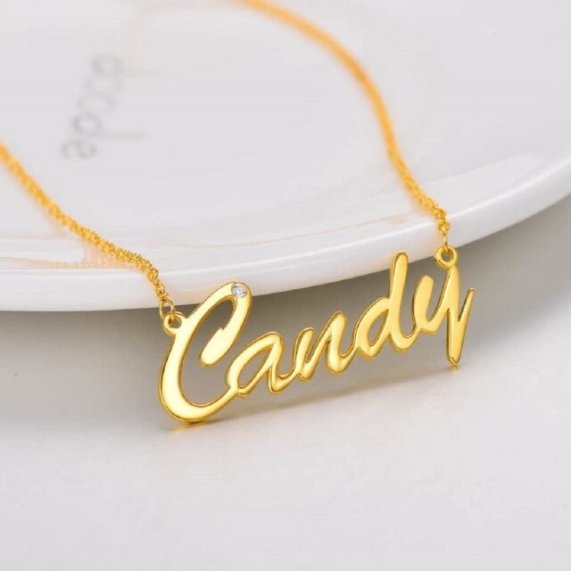 10K Gold Classic Name Pendant Necklace-2