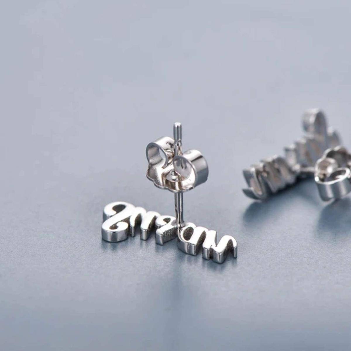 10K Gold Personalized Classic Name Stud Earrings-5