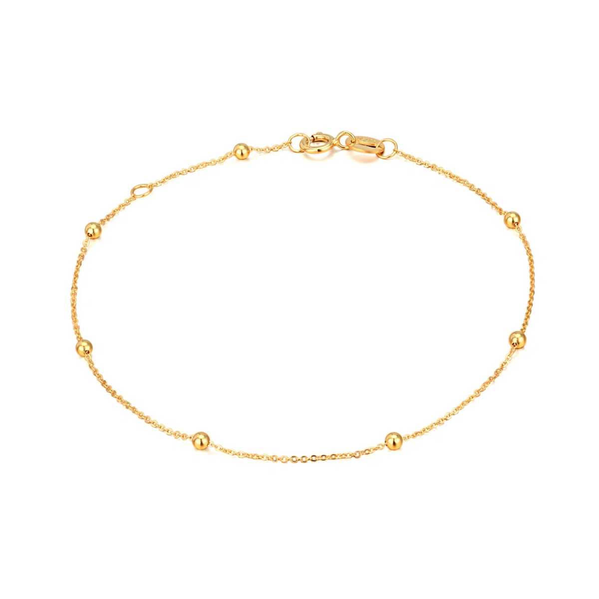 Bracelet en chaîne avec perles en or 14K-1