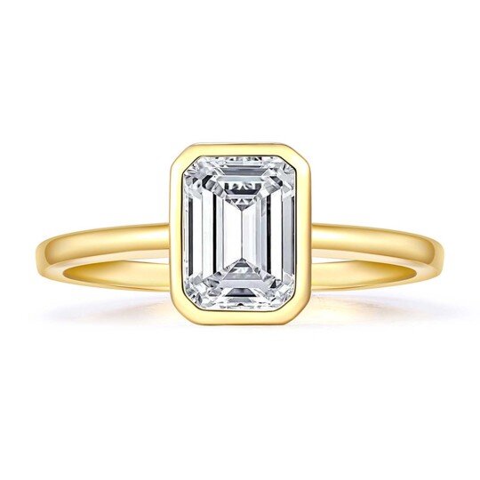 10K Gold 3CT Princess-square Shaped Moissanite Engagement Ring
