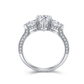 wholesale S925 Sterling Silver Wedding Ring With Pear And Marquise Diamond Accents Elegant Bridal Jewelry Design For Special Occasions-0-7