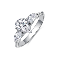 wholesale S925 Sterling Silver Wedding Ring With Pear And Marquise Diamond Accents Elegant Bridal Jewelry Design For Special Occasions-0-8