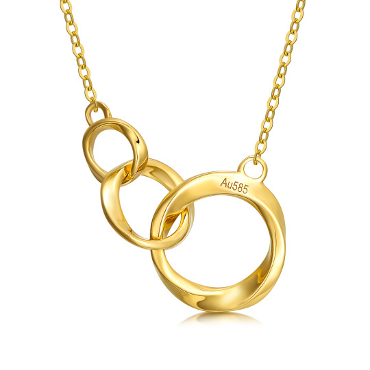 Collana con pendente a cerchio con anello di generazione d'oro 14K