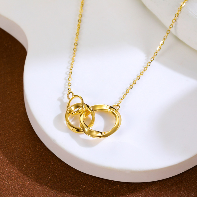 14K Gold Generation Ring Circle Pendant Necklace-2