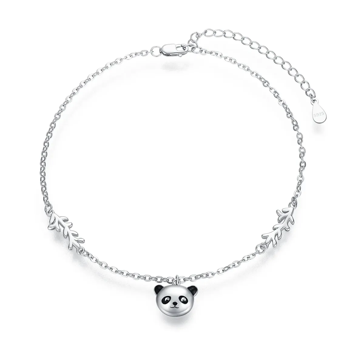 Sterling Silver Panda Single Layer Anklet-1