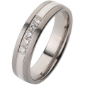 wholesale 925 Sterling Silver Brushed Ring Channel Set Cubic Zirconia Wedding Band For Women Men-0-0