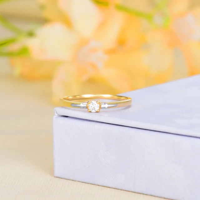 14K Gold Moissanite Couple Ring-2