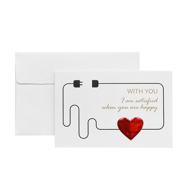 Tarjeta de agradecimiento creativa con estampado en caliente, tarjeta de mensaje del Día de San Valentín-1