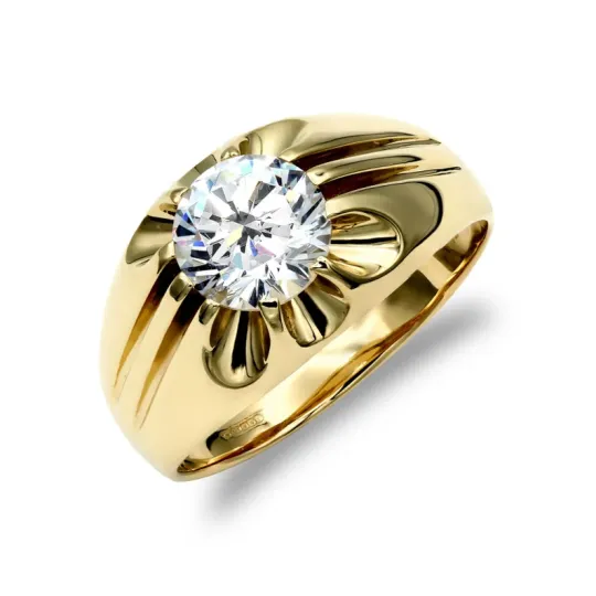 10K Gold 2 CT Circular Moissanite Engagement Ring