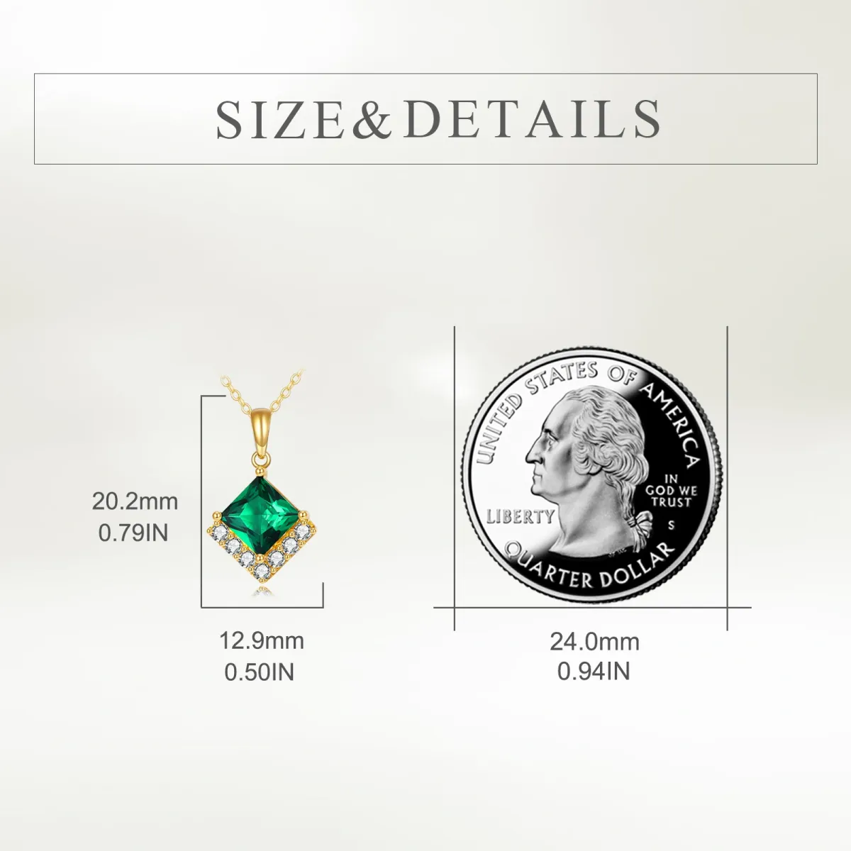 Collier avec pendentif en or 14K en cristal et zircon cubique-5
