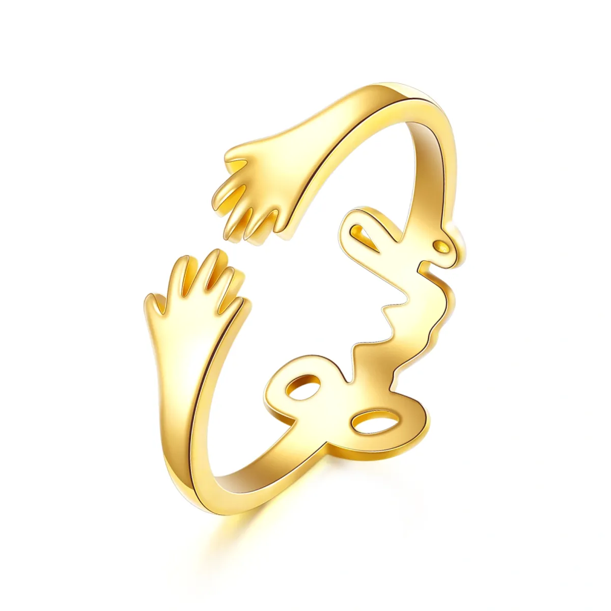 14K Gold Umarmung offener Ring-1