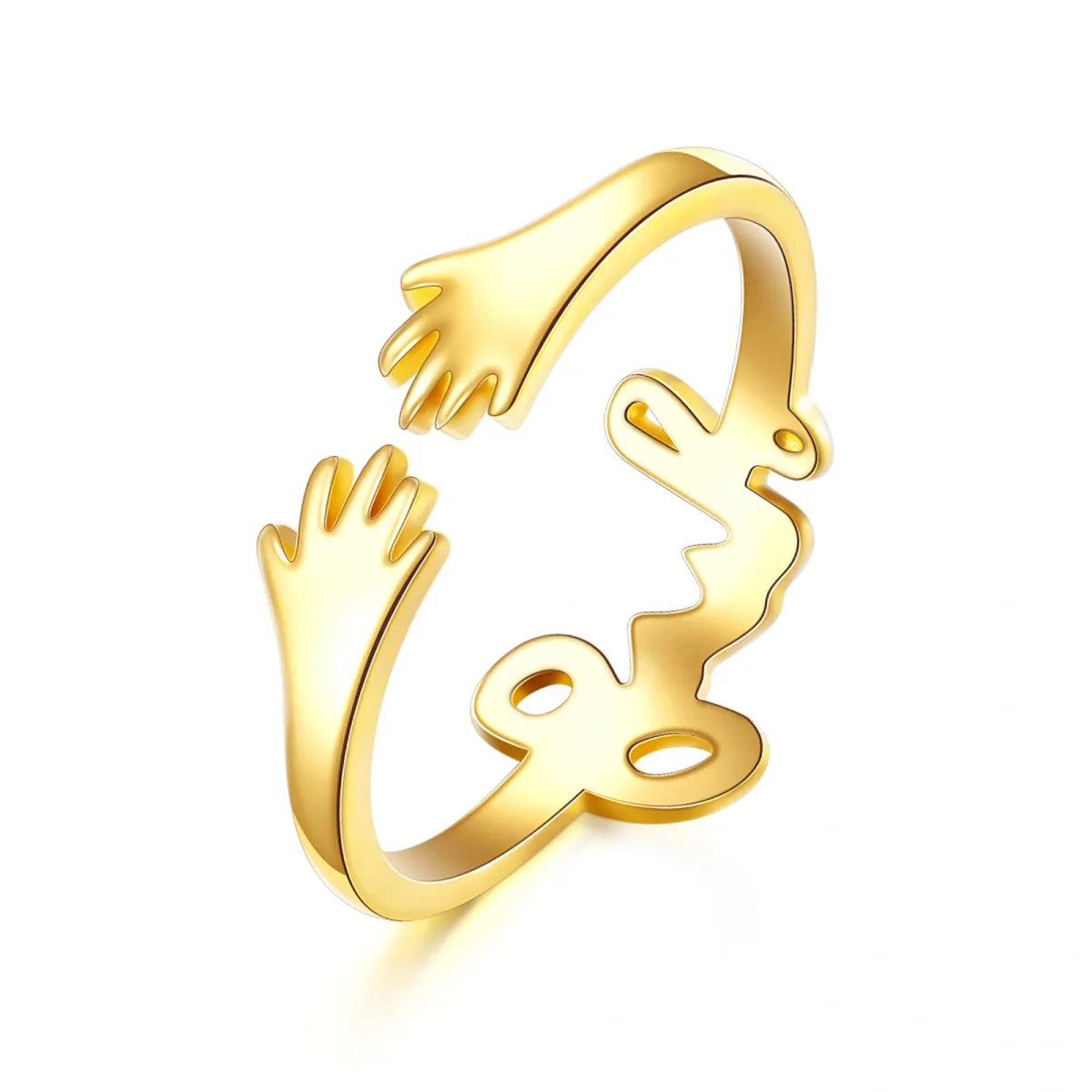 Anillo Abierto Abrazo de Oro 14K-1