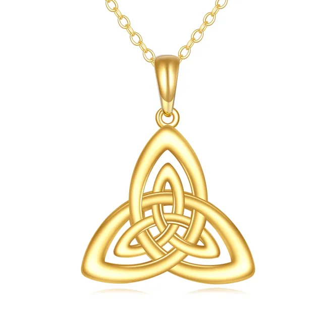 14K Gold Celtic Knot Pendant Necklace-0