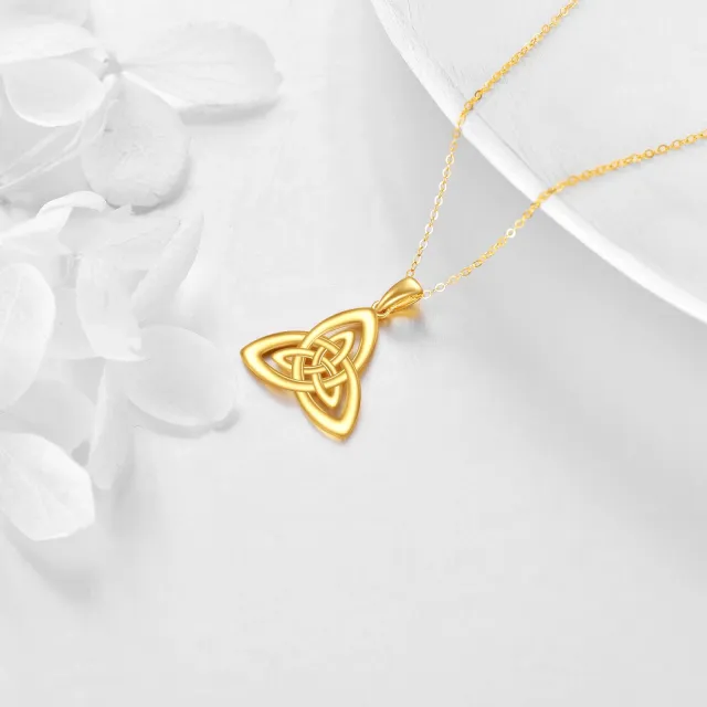 14K Gold Celtic Knot Pendant Necklace-3