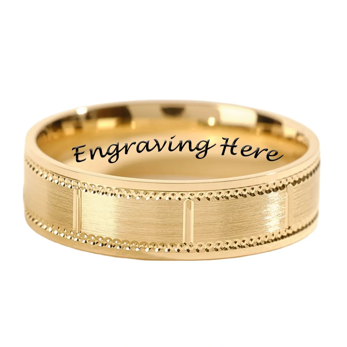14K Gold Personalisierte Gravur Ring für Männer-1