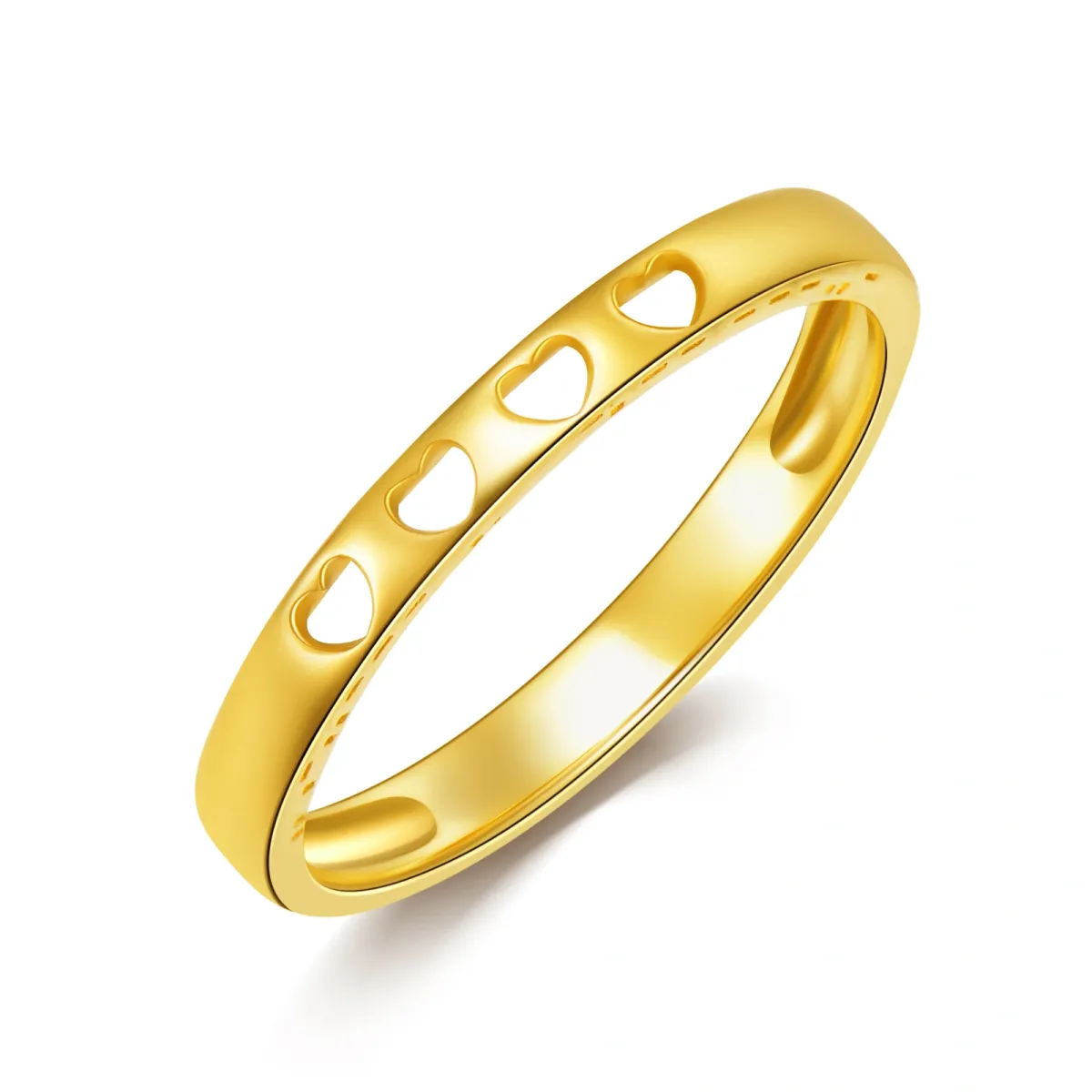 14K Gold Heart Ring with Engraved Word-1