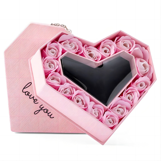 Caja de regalo de joyería para almacenamiento y embalaje en forma de corazón del Día de San Valentín-2