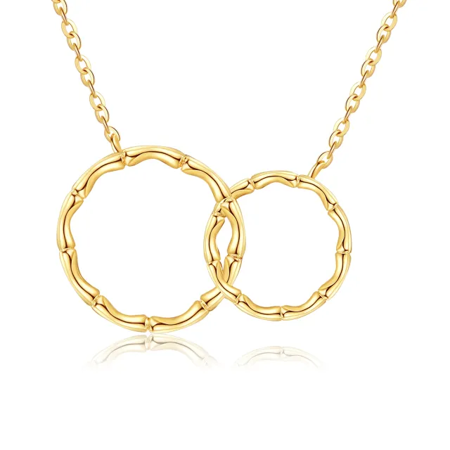 14K Gold Circle Pendant Necklace-0