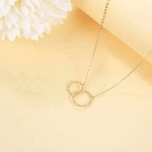 14K Gold Circle Pendant Necklace-2