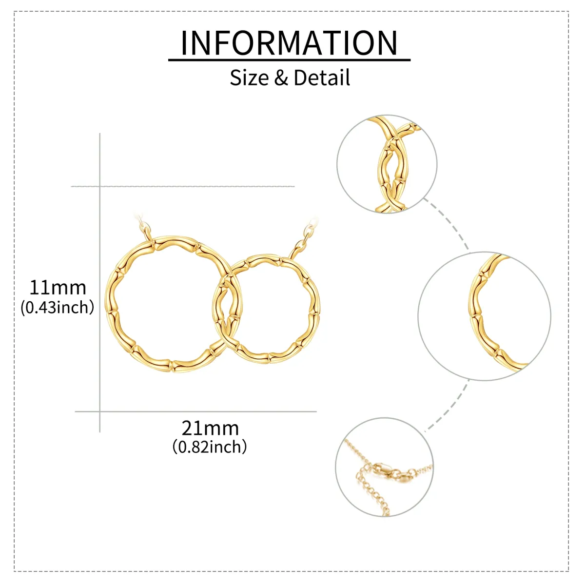 14K Gold Kreis Anhänger Halskette-4