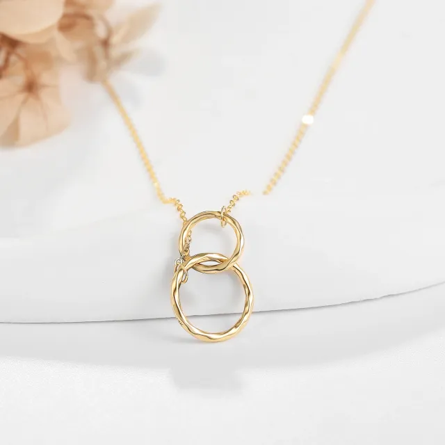 14K Gold Generation Ring Pendant Necklace-3