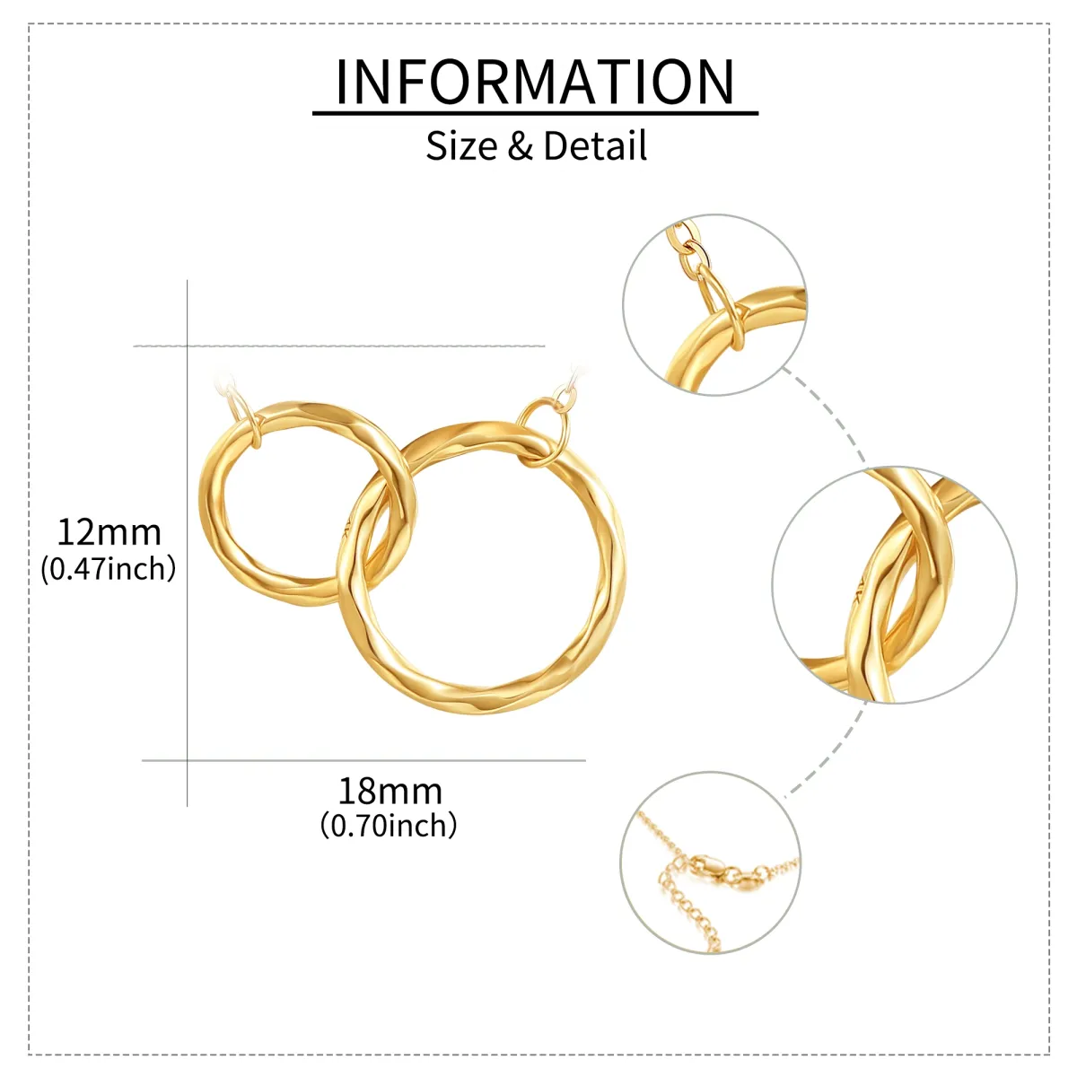 Collier à pendentif anneau de génération en or 14K-5