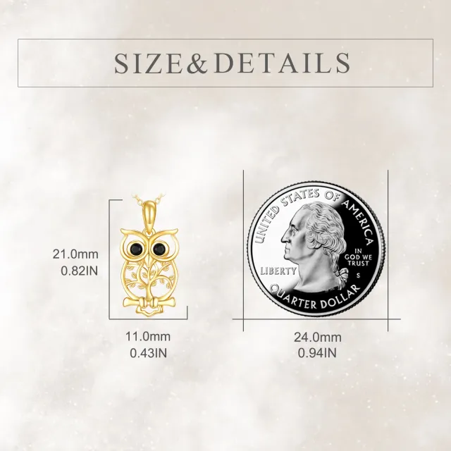 14K Gold Owl Pendant Necklace-4