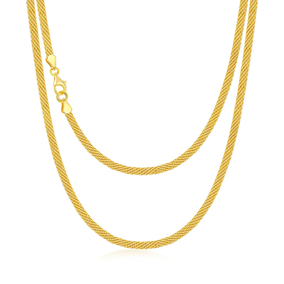 Collar de plata de ley con cadena chapada en oro-1