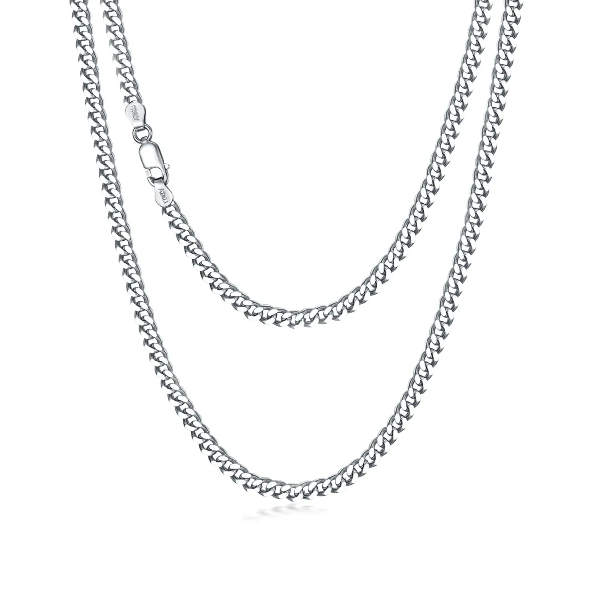 Sterling Silver Curb Link Chain Necklace-1