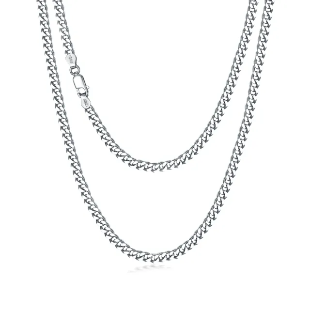 Sterling Silver Curb Link Chain Necklace-0