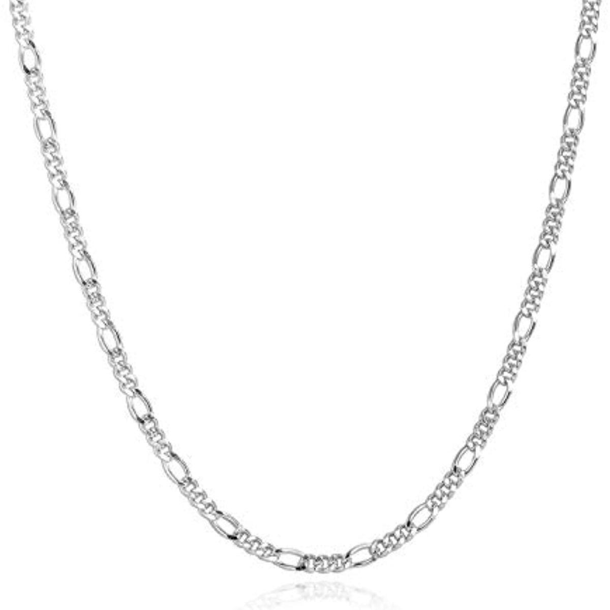 Sterling Silver Figaro Link Chain Necklace-1