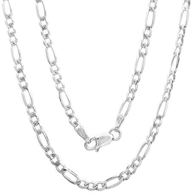 Sterling Silver Figaro Link Chain Necklace-2