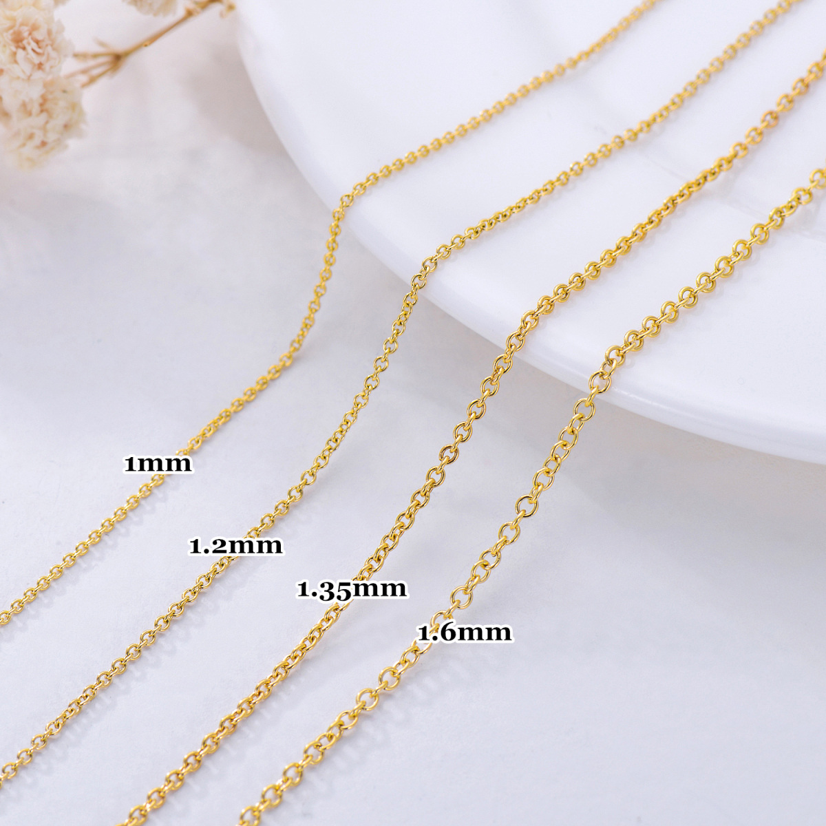 14K Gold Kabelkette Halskette-3