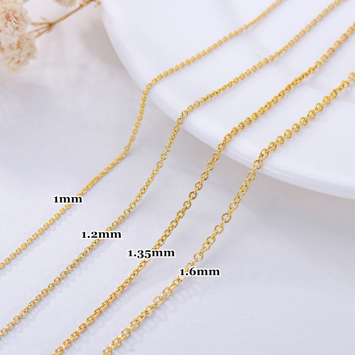 Collier à chaîne en or 14K-3