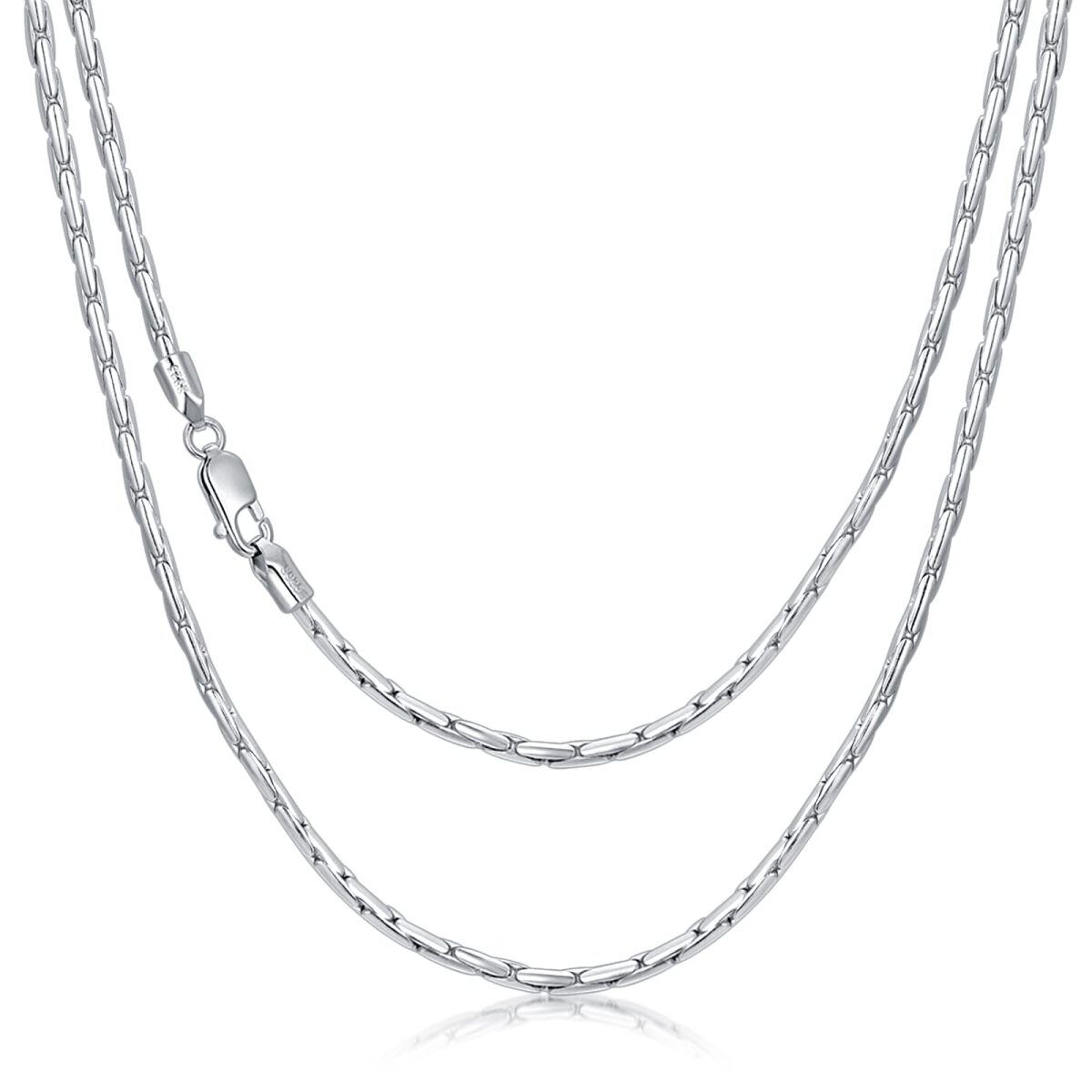 Sterling Silver Byzantine Chain Necklace-1