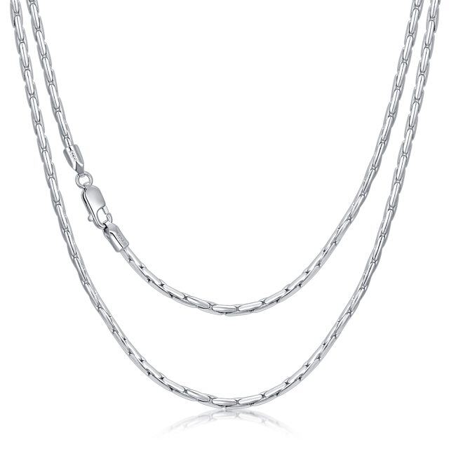 Sterling Silver Byzantine Chain Necklace-0