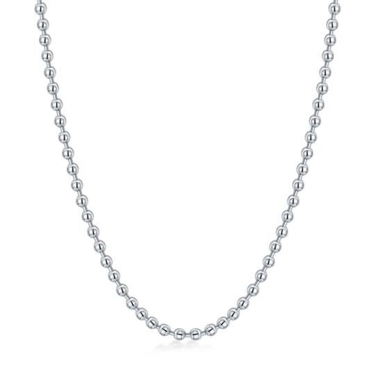 Sterling Silver Bead Bead Chain Necklace