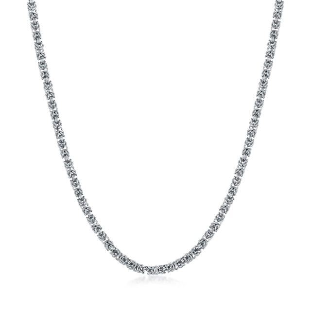 Sterling Silver Byzantine Chain Necklace-0