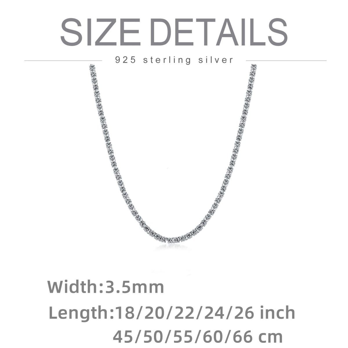 Sterling Silver Byzantine Chain Necklace-5