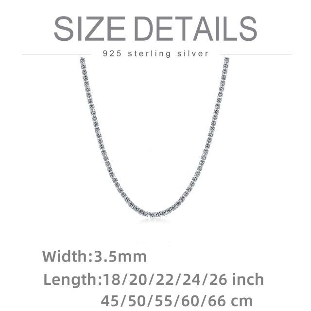 Sterling Silver Byzantine Chain Necklace-4