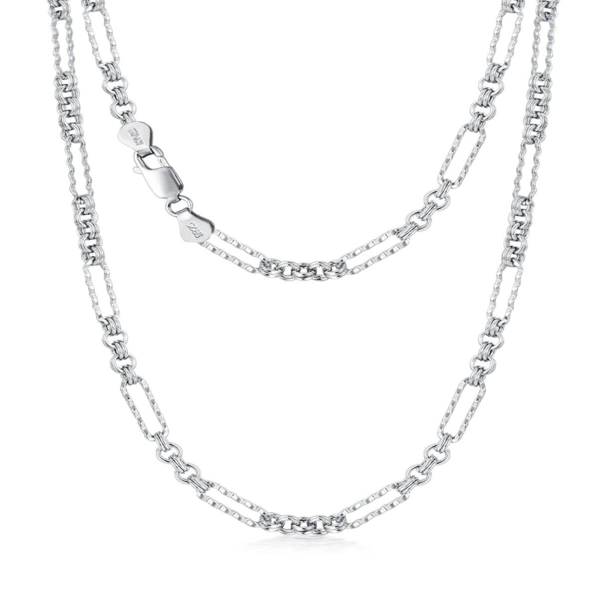 Sterling Silver Paperclip Chain Necklace-1