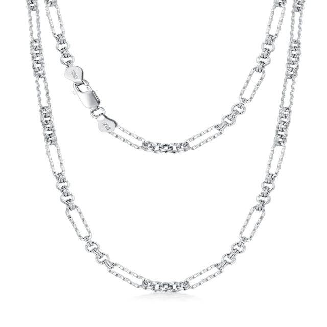 Collier de chaîne de trombone en argent sterling-0