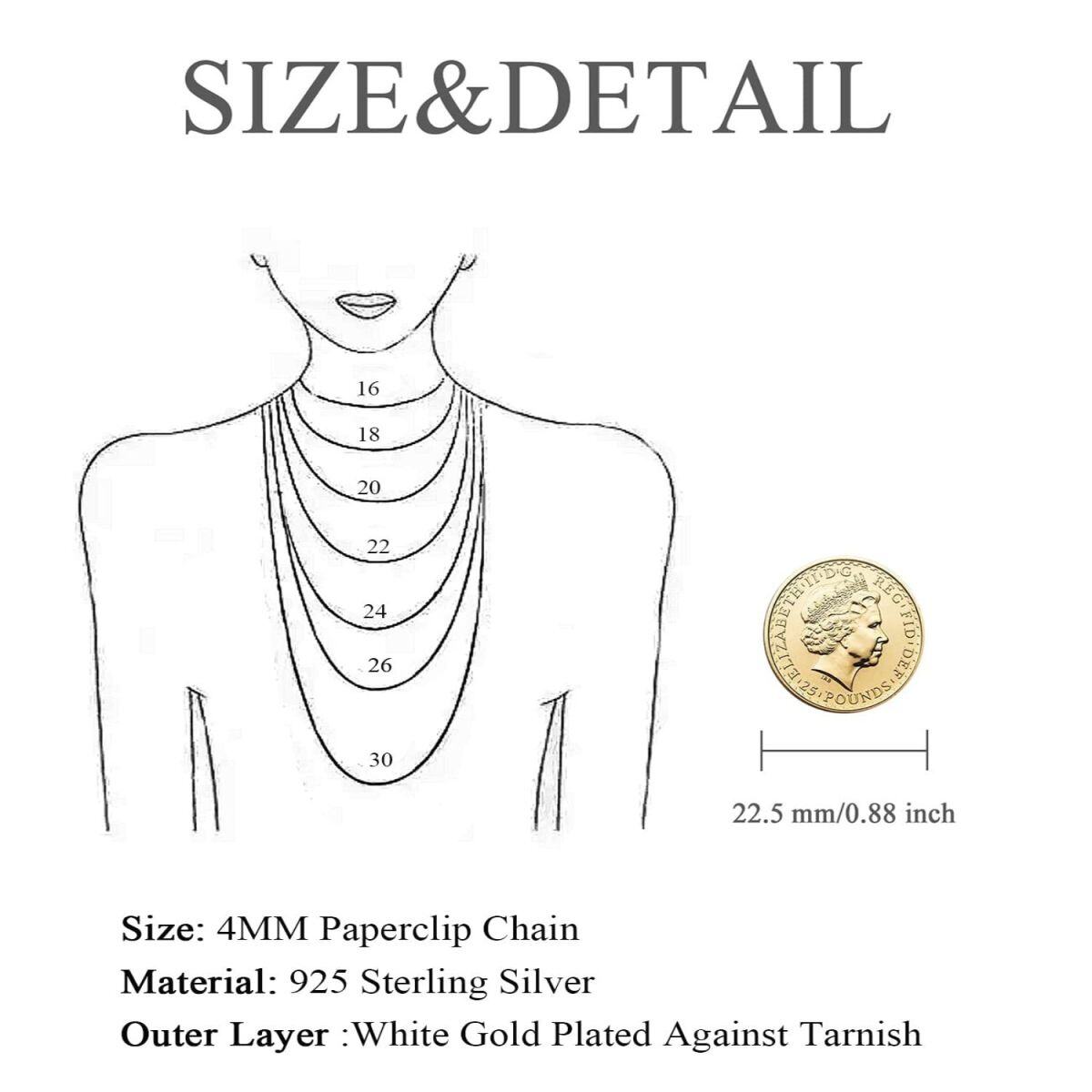 Halskette mit Büroklammerkette aus Sterlingsilber-4
