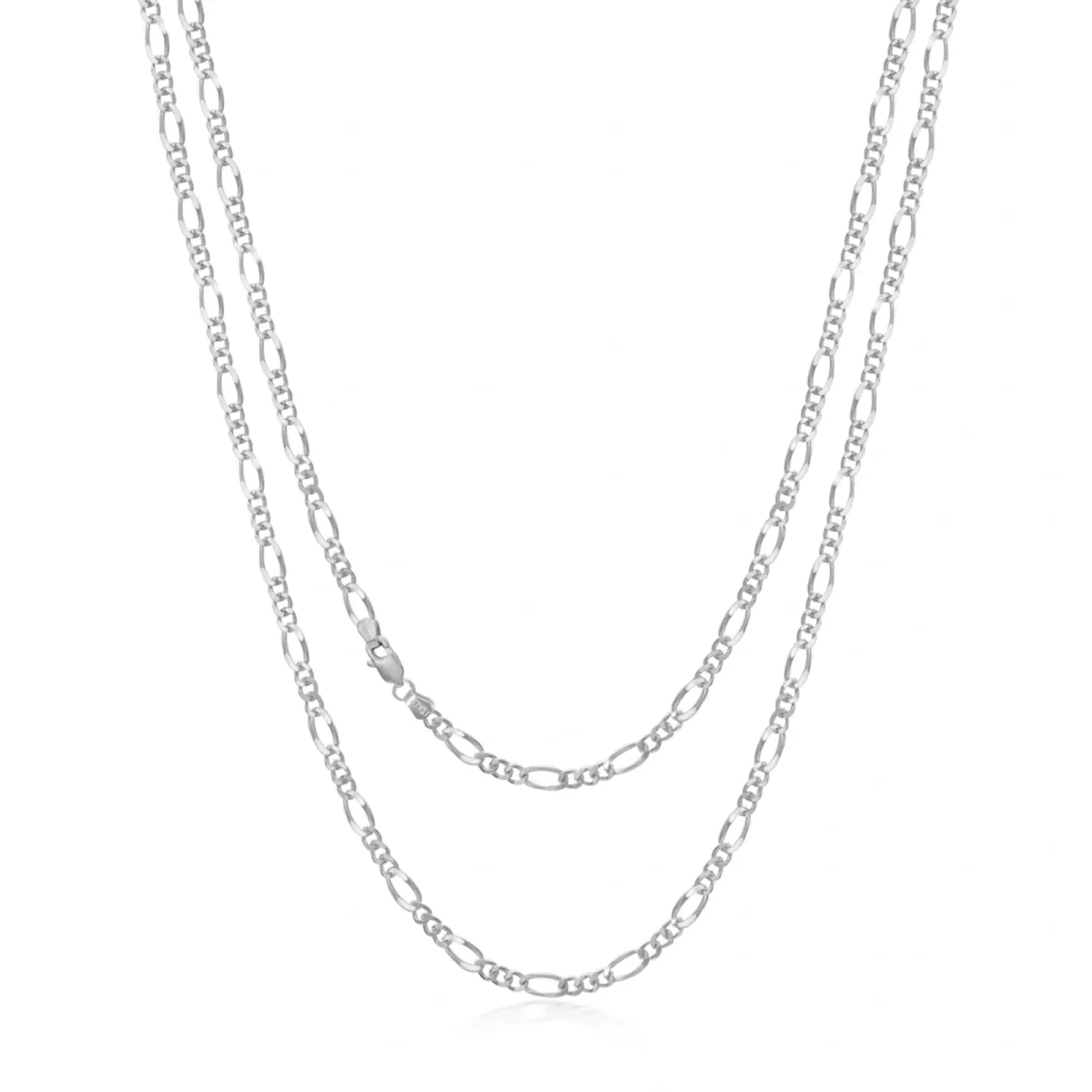 Sterling Silver Figaro Link Chain Necklace for Men-1