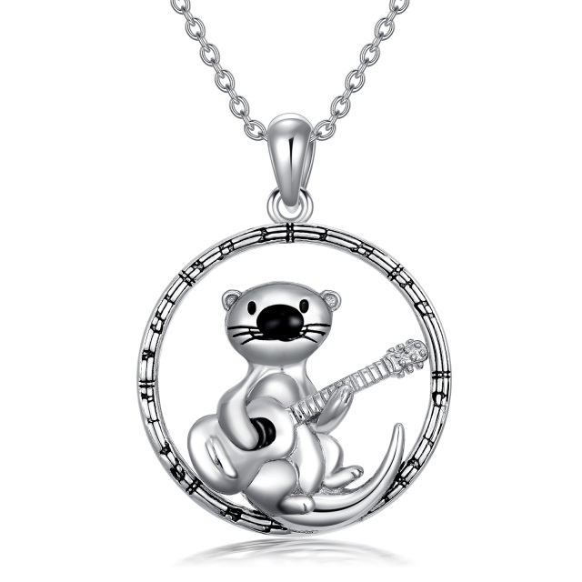 Sterling Silver Sea Otter Pendant Necklace-0