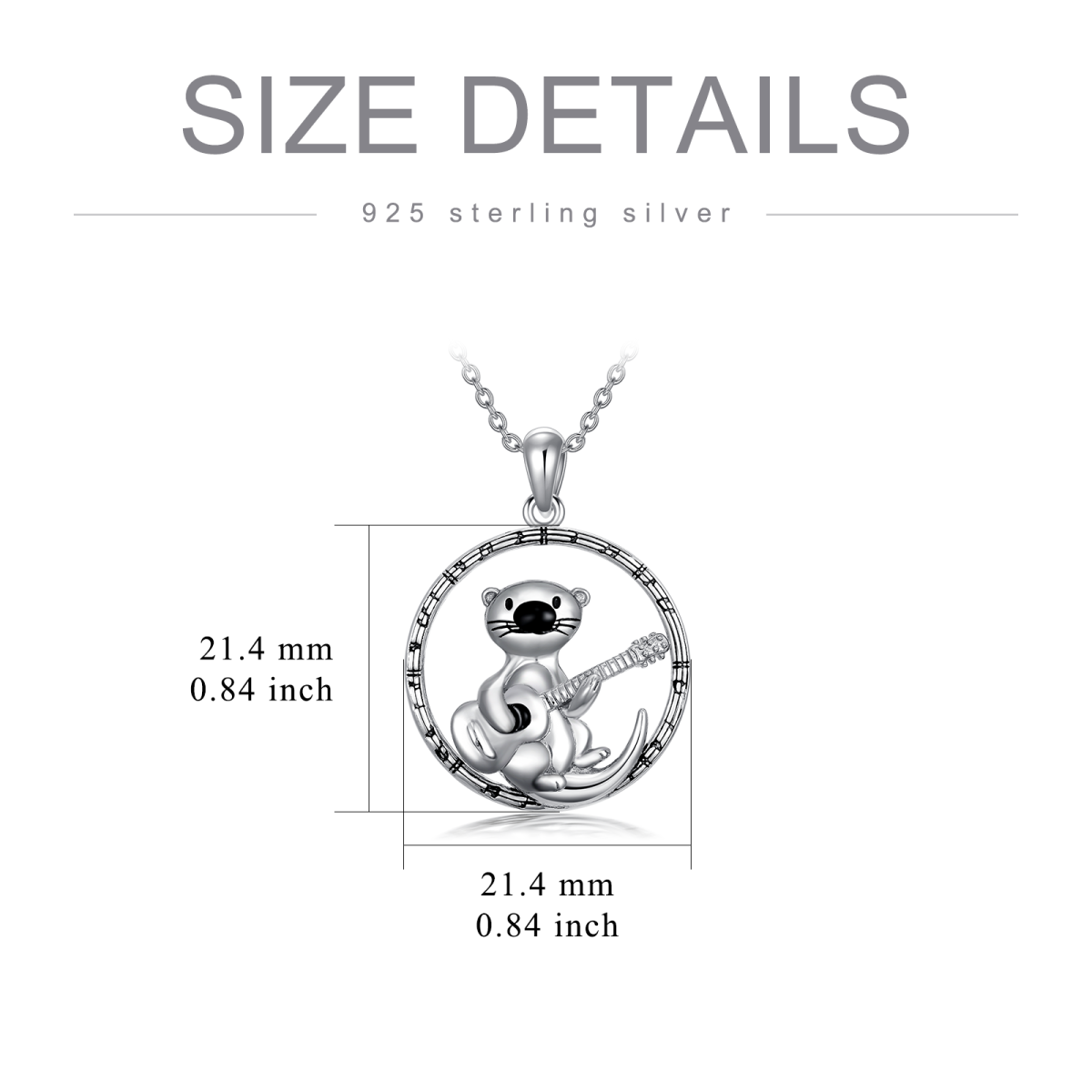 Sterling Silver Sea Otter Pendant Necklace-6