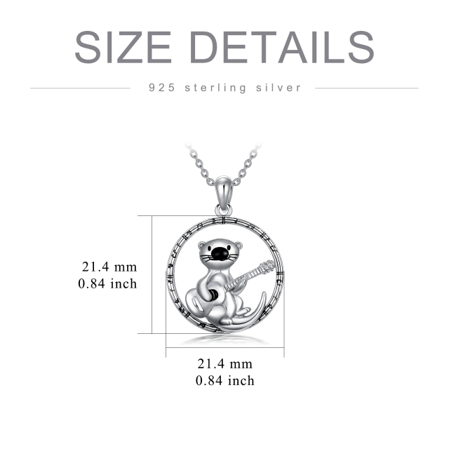 Sterling Silver Sea Otter Pendant Necklace-5